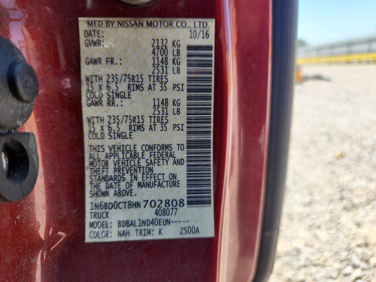 2017 NISSAN FRONTIER S photo 34