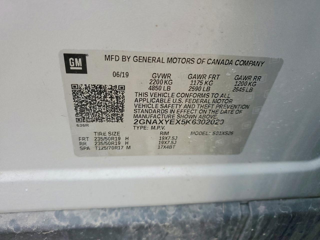 2019 CHEVROLET EQUINOX PREMIER photo 25