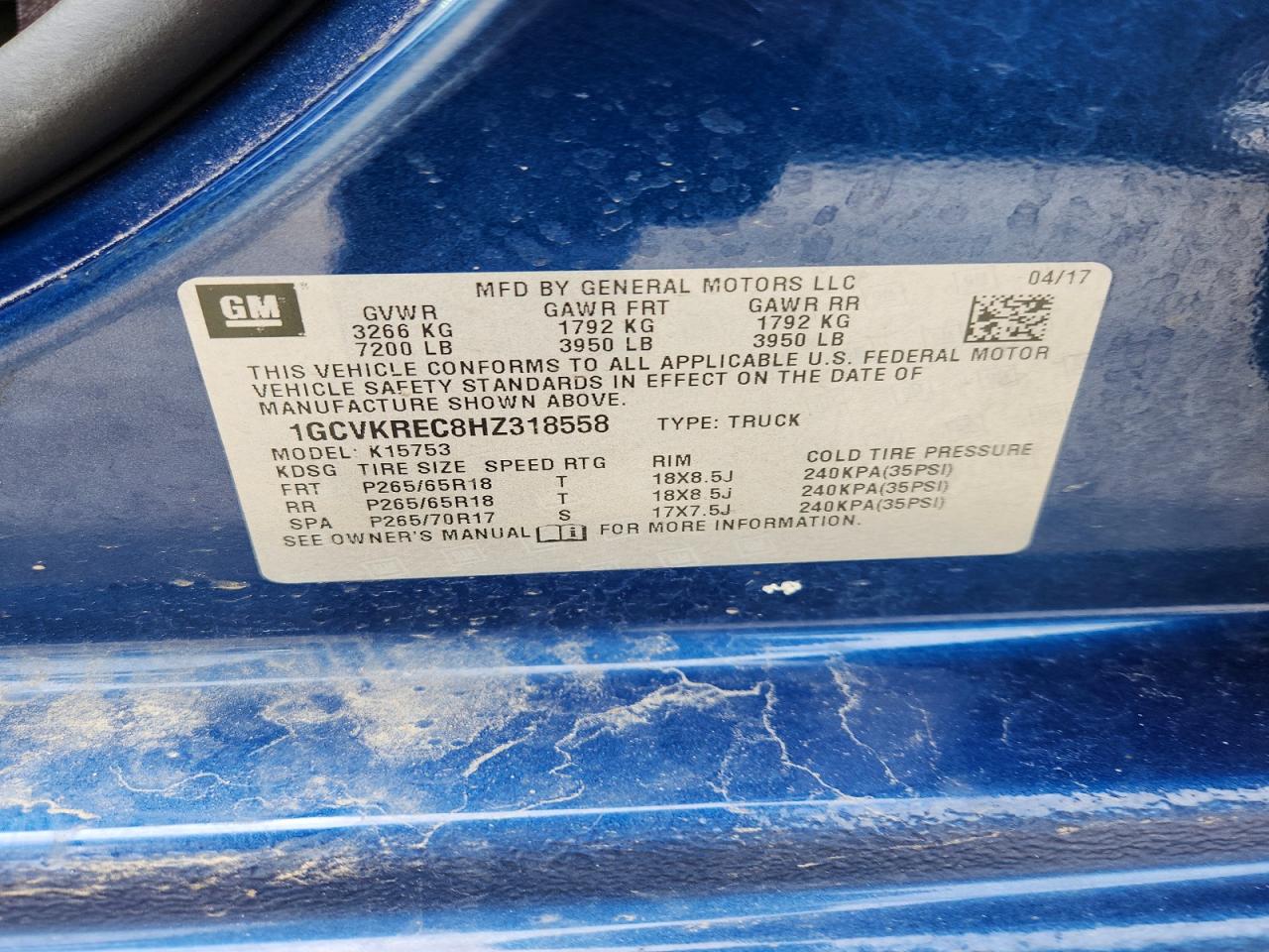 2017 CHEVROLET SILVERADO K1500 LT photo 34