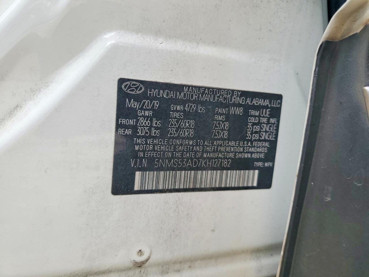 2019 HYUNDAI SANTA FE ULTIMATE 2.4L photo 13