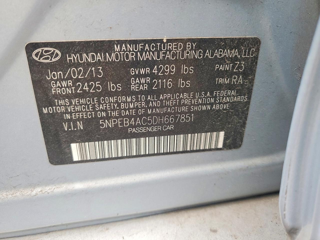 2013 HYUNDAI SONATA GLS photo 23