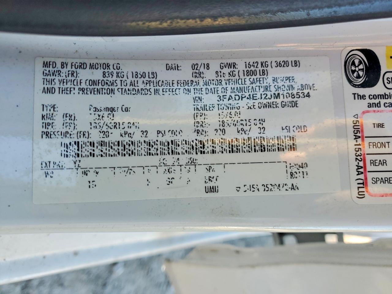 2018 FORD FIESTA SE photo 25