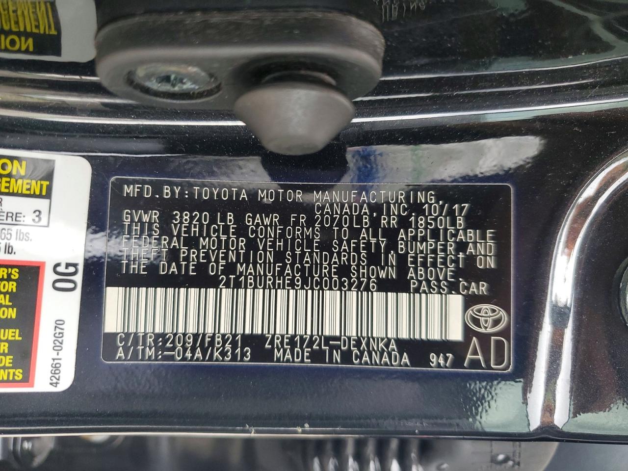 2018 TOYOTA COROLLA LE photo 37