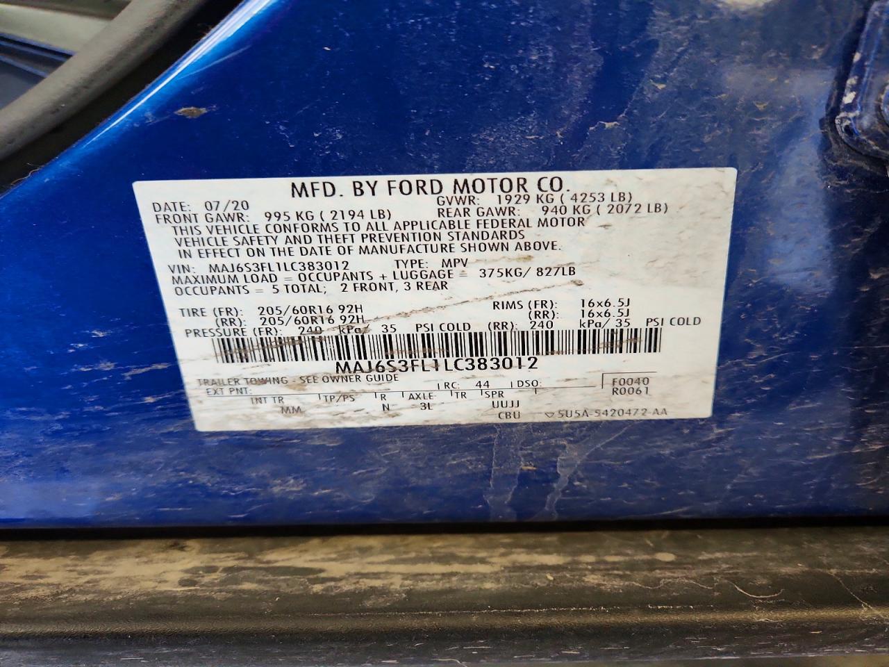 2020 FORD ECOSPORT S photo 37