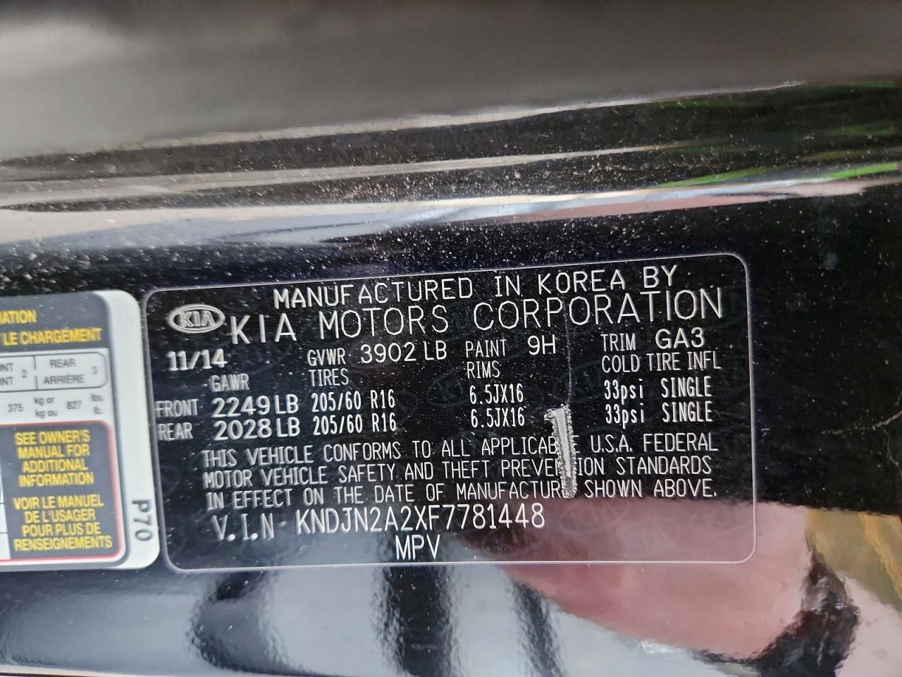 2015 KIA SOUL BASE photo 34