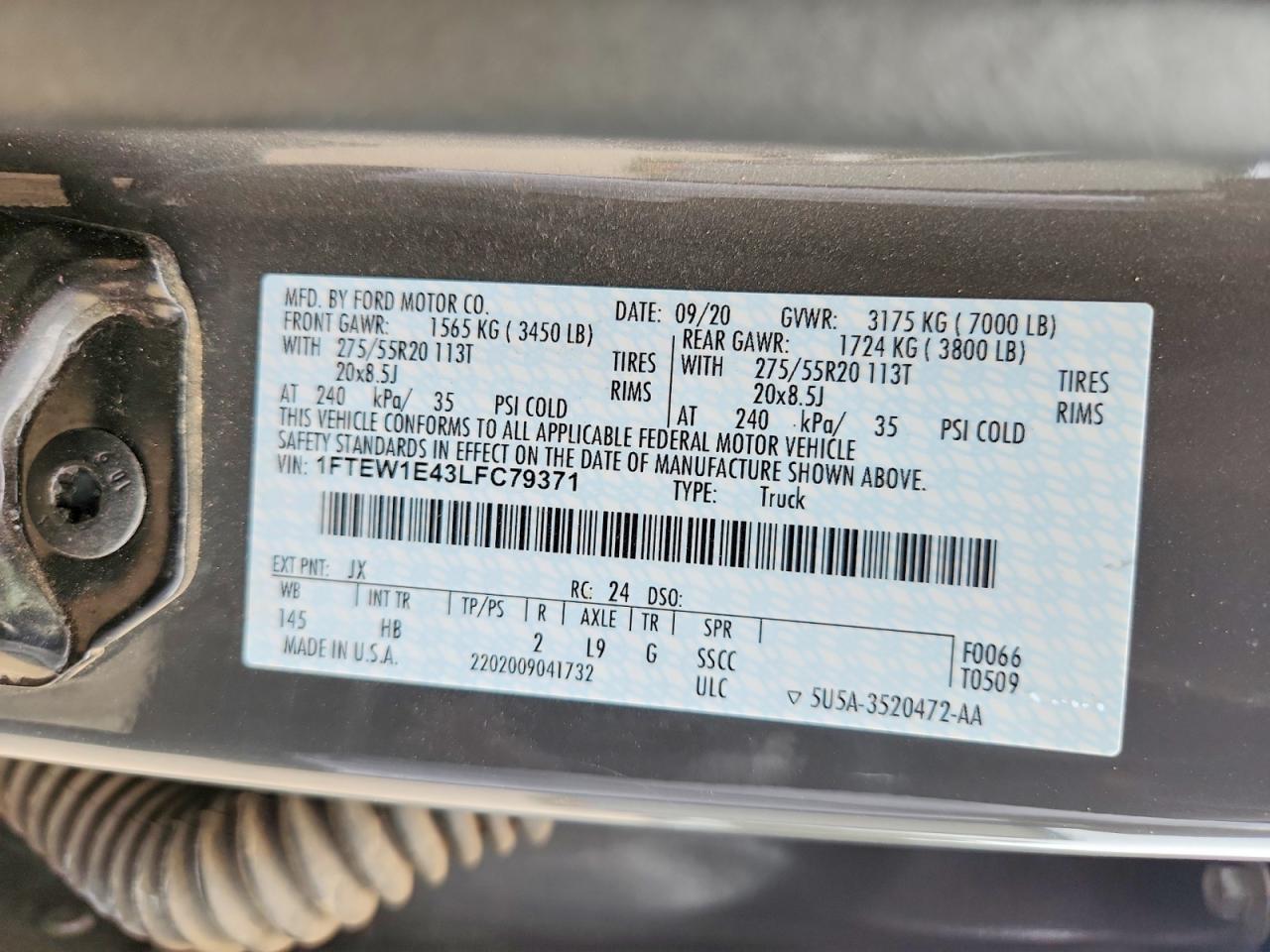 2020 FORD F150 SUPERCREW photo 34
