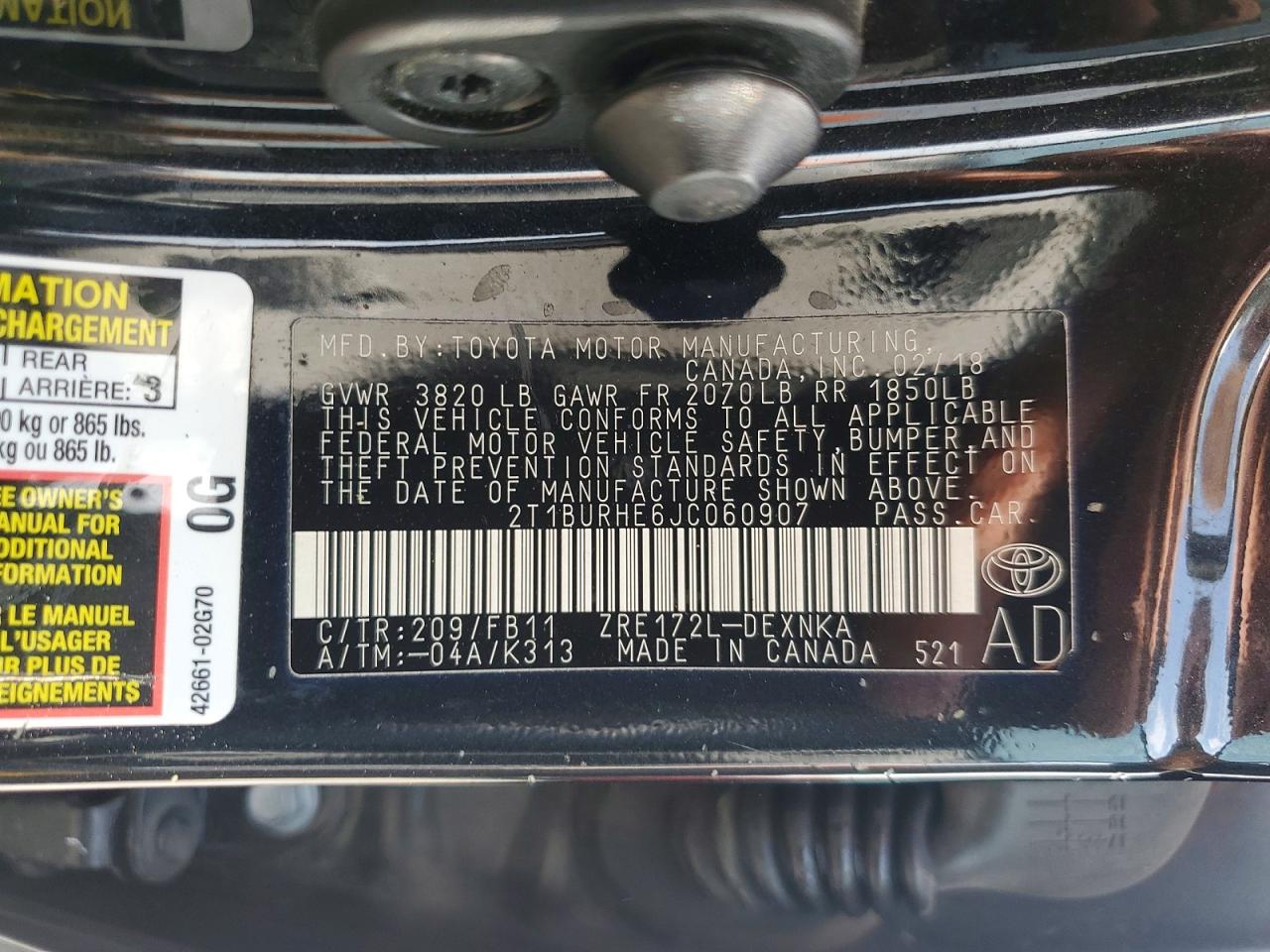 2018 TOYOTA COROLLA LE photo 25