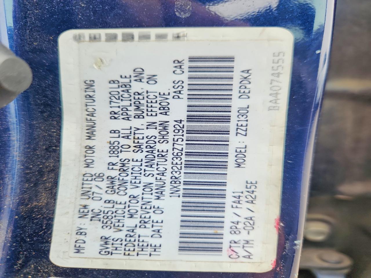 2006 TOYOTA COROLLA CE photo 40