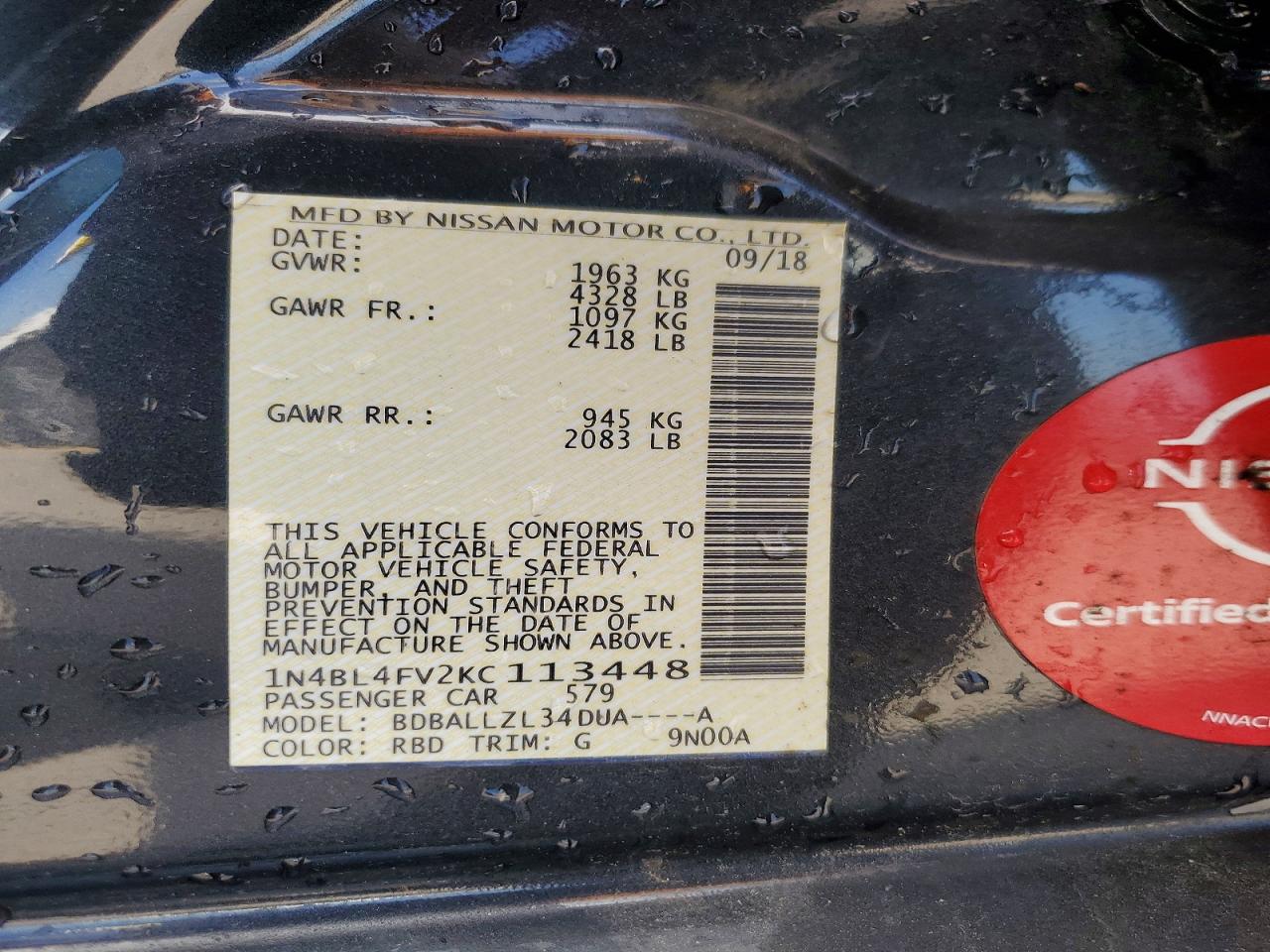 2019 NISSAN ALTIMA PLATINUM photo 23