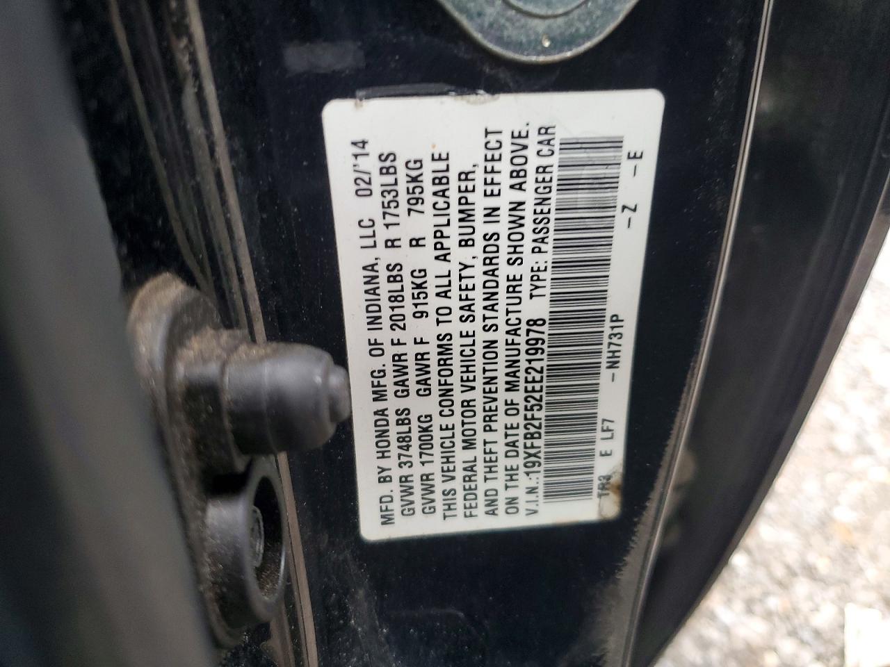 2014 HONDA CIVIC LX photo 23