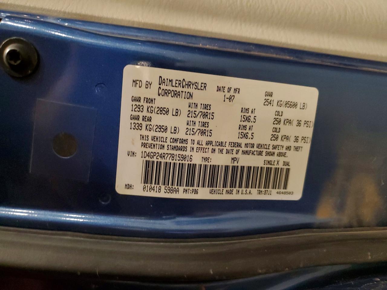 2007 DODGE GRAND CARAVAN SE photo 14