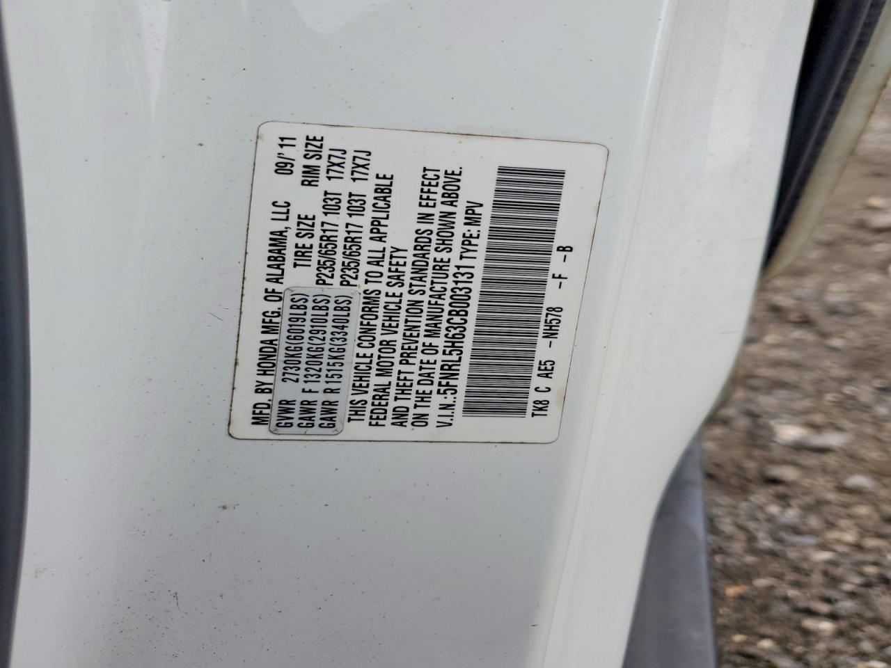 2012 HONDA ODYSSEY EXL photo 25
