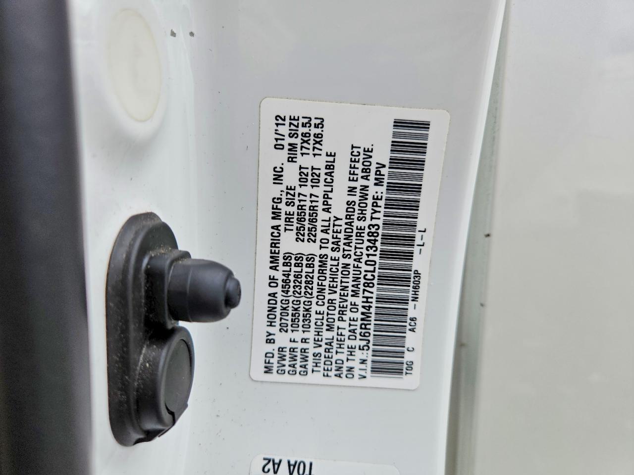 2012 HONDA CR-V EXL photo 13
