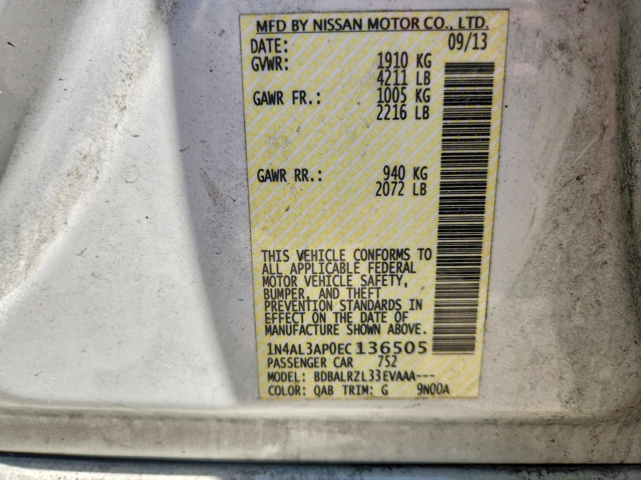 2014 NISSAN ALTIMA 2.5 photo 23