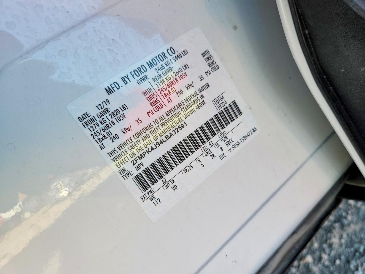 2020 FORD EDGE SEL photo 25