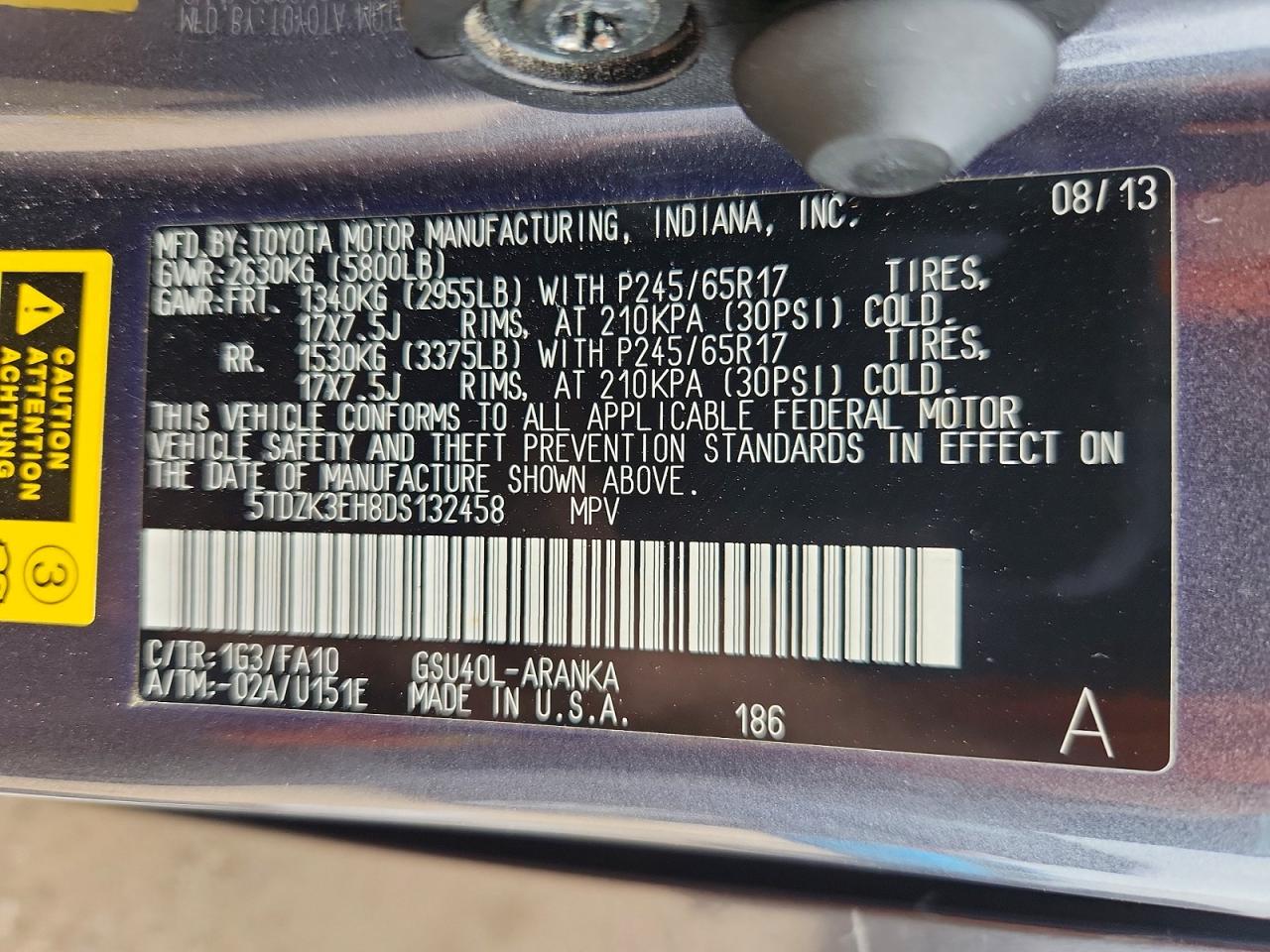 2013 TOYOTA HIGHLANDER PLUS photo 37