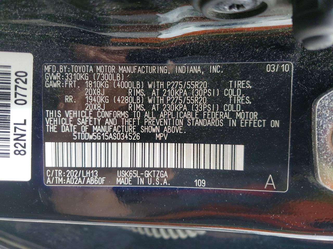 2010 TOYOTA SEQUOIA PLATINUM photo 37