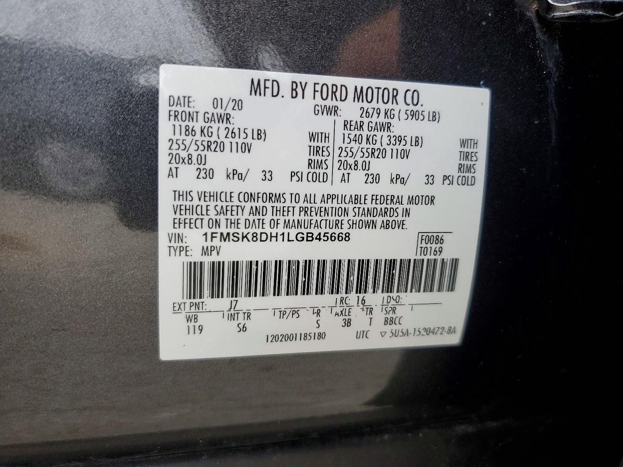 2020 FORD EXPLORER XLT photo 25