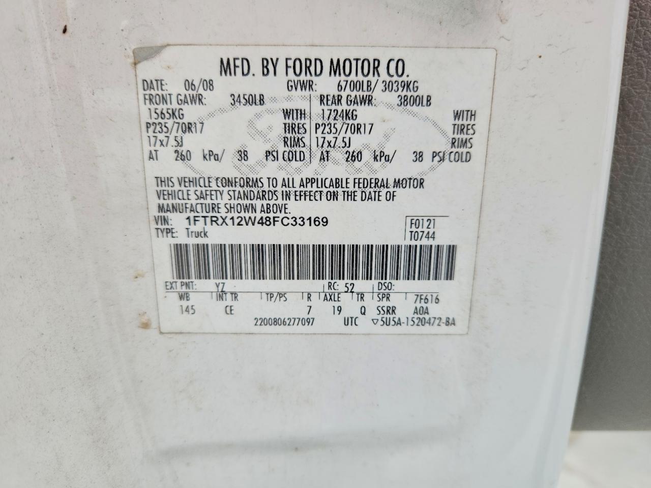 2008 FORD F150 photo 12