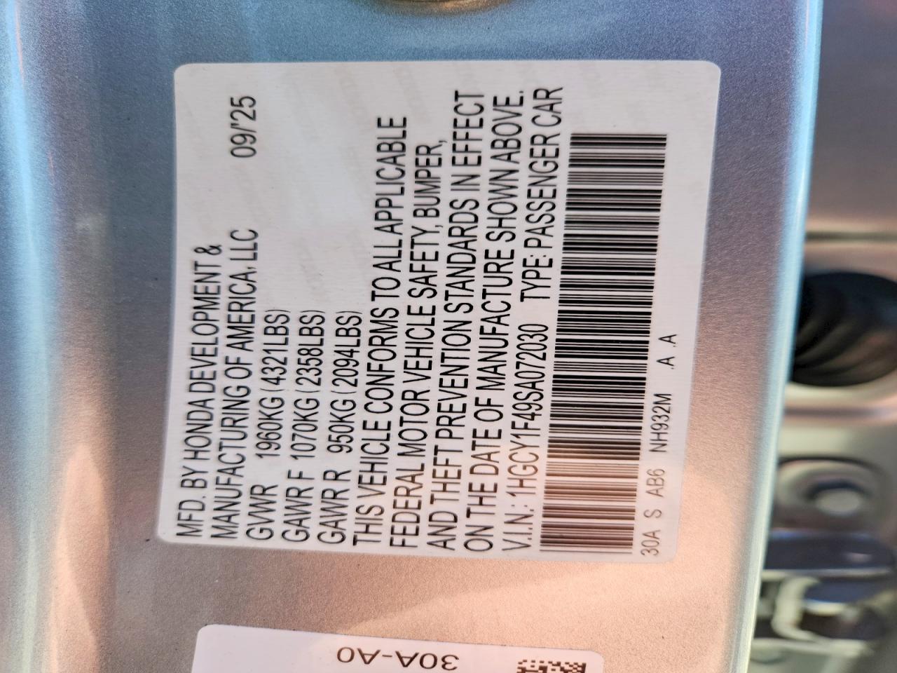 2025 HONDA ACCORD SE photo 13