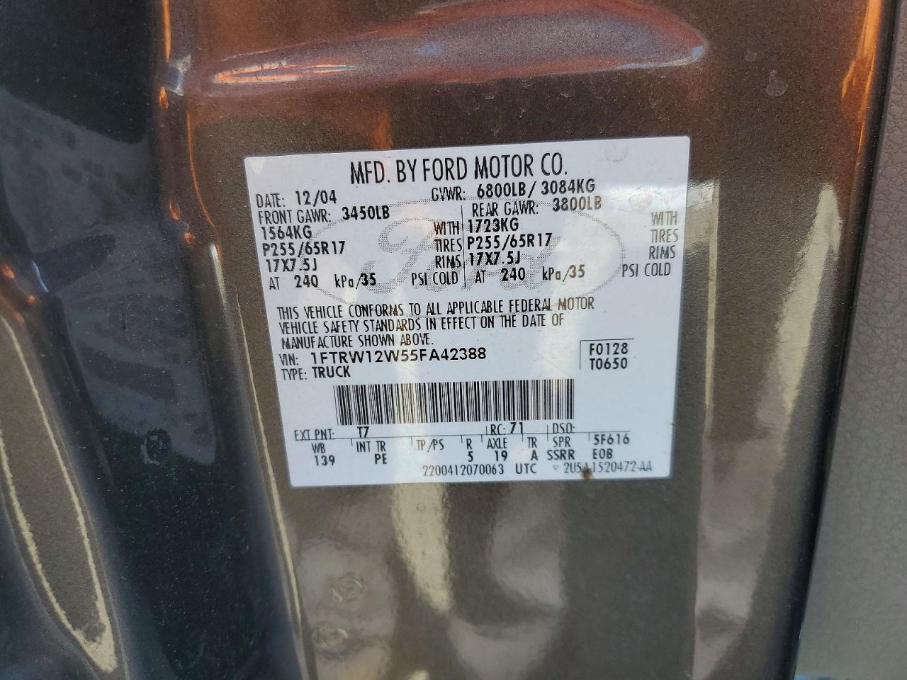2005 FORD F150 SUPERCREW photo 23