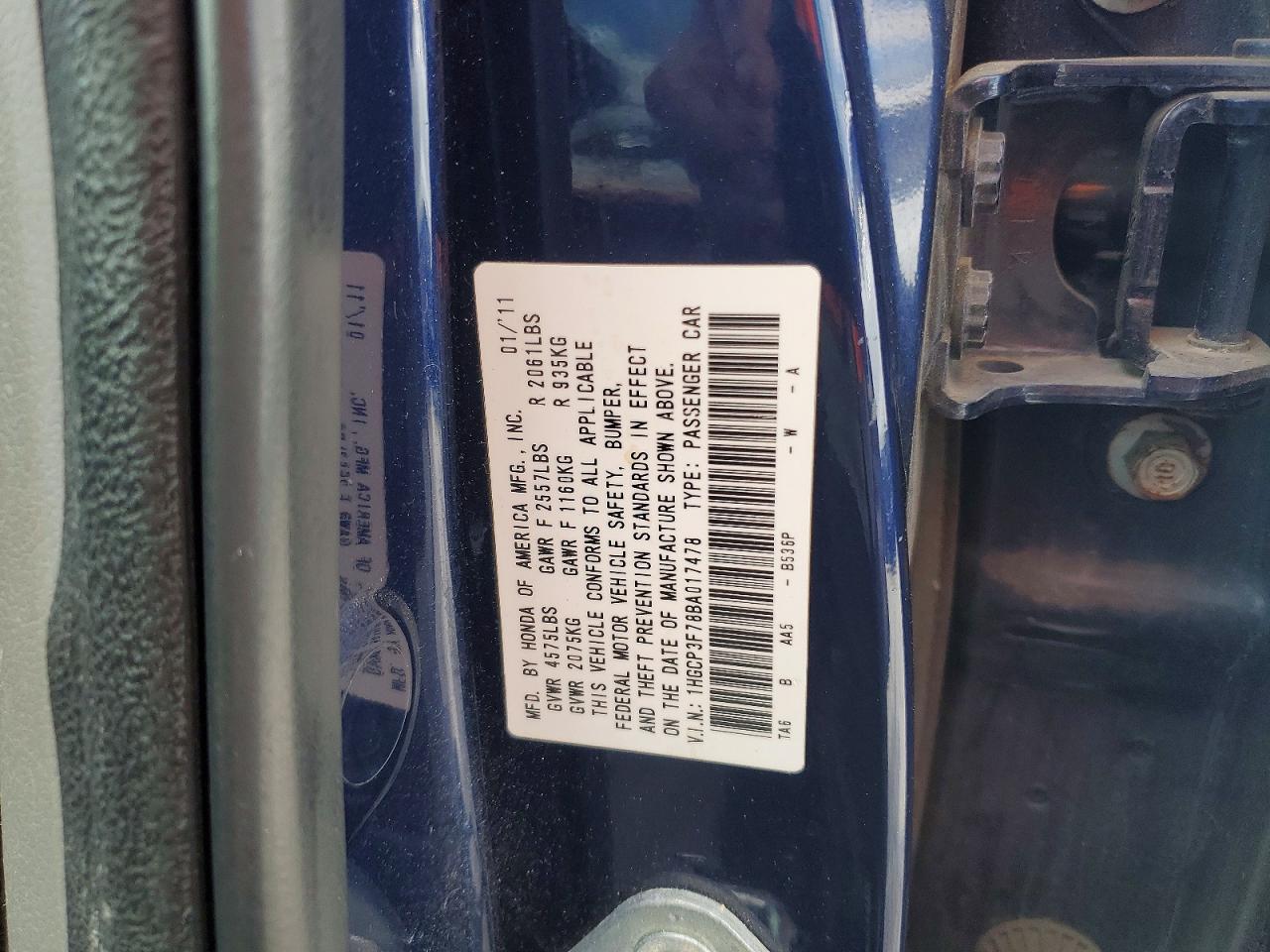 2011 HONDA ACCORD EX photo 37