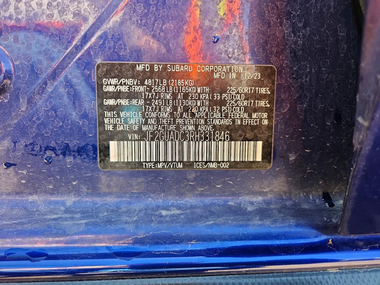 2024 SUBARU CROSSTREK PREMIUM photo 40