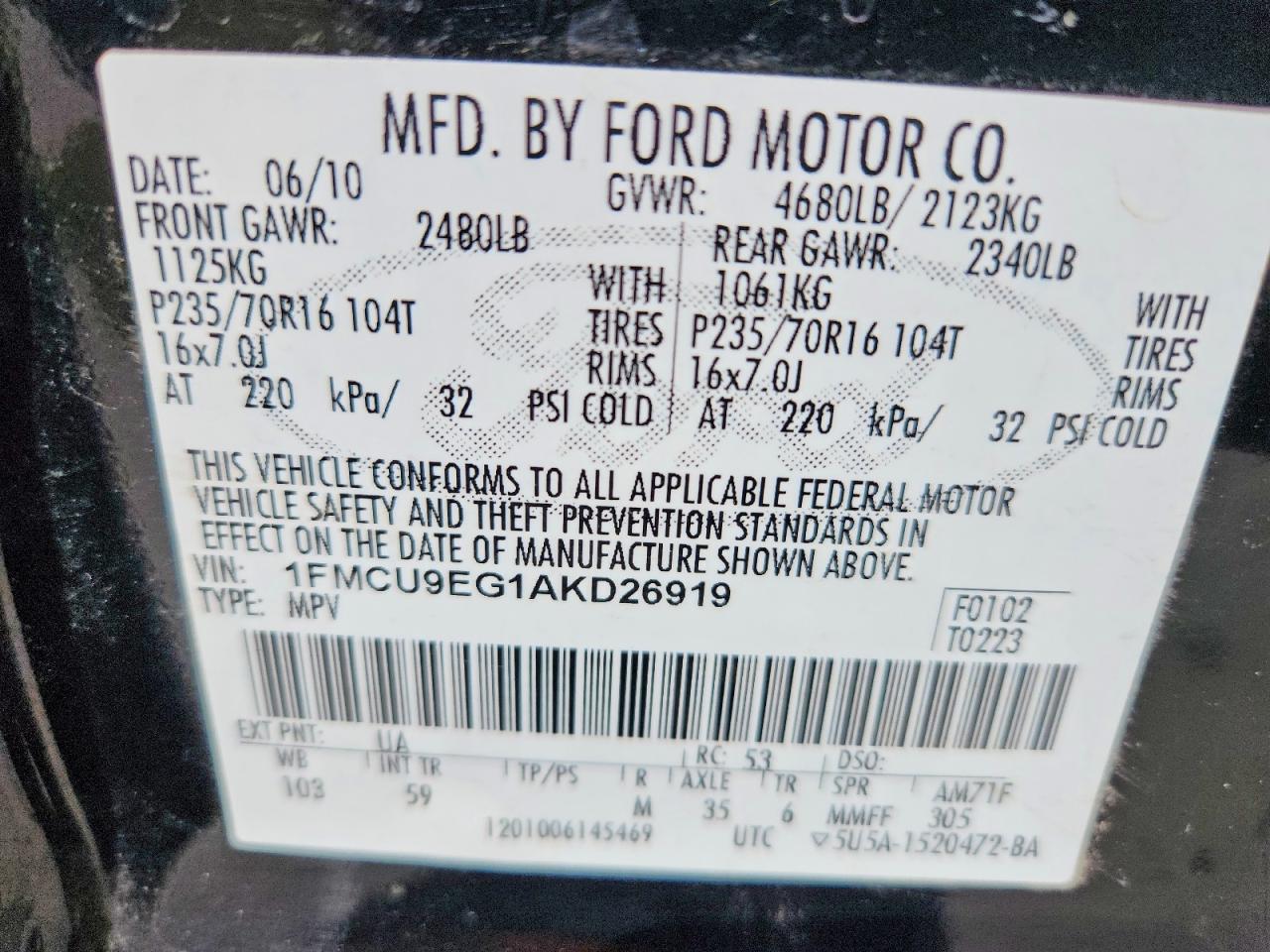 2010 FORD ESCAPE LIMITED photo 13