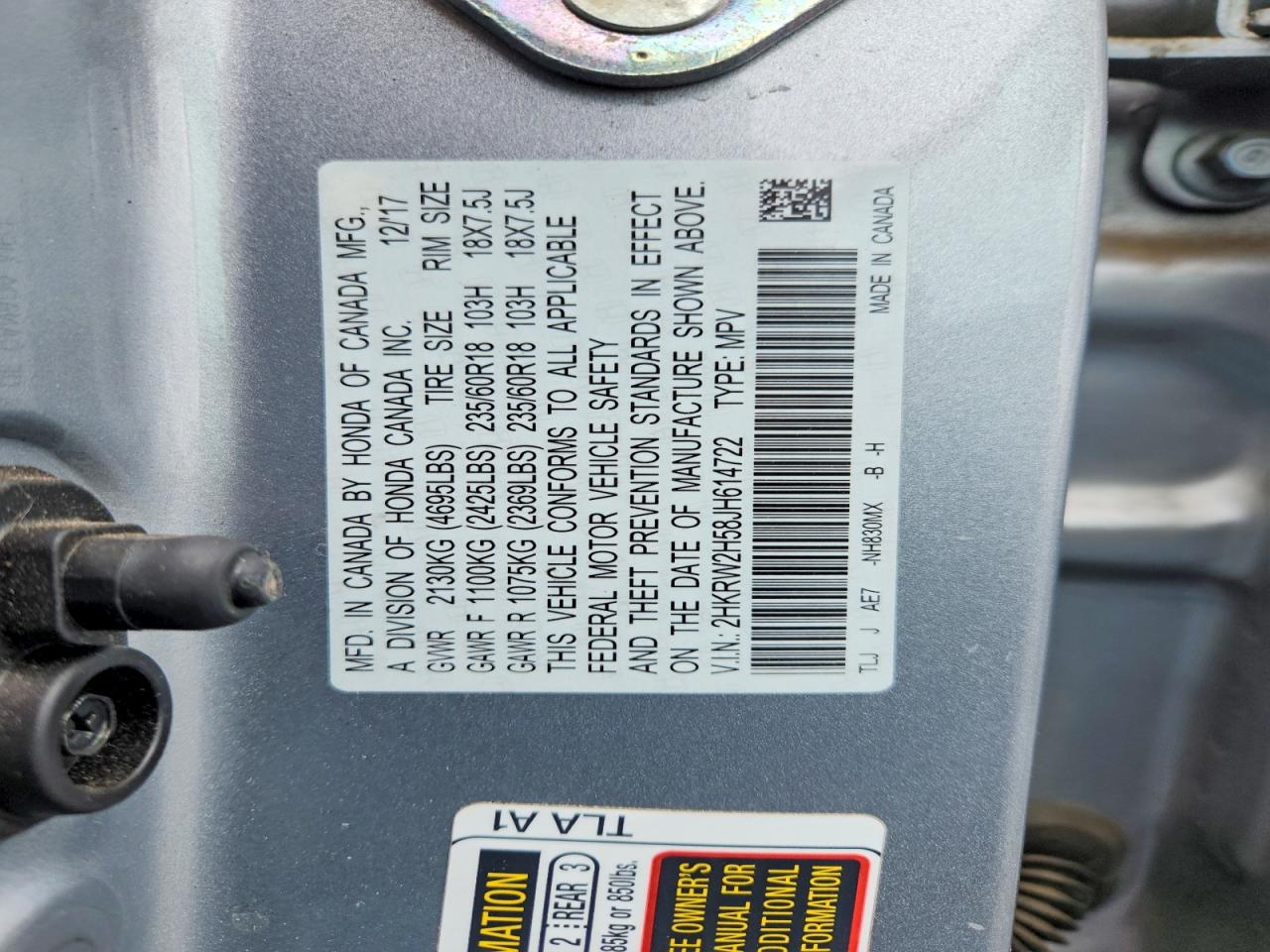 2018 HONDA CR-V EX photo 23