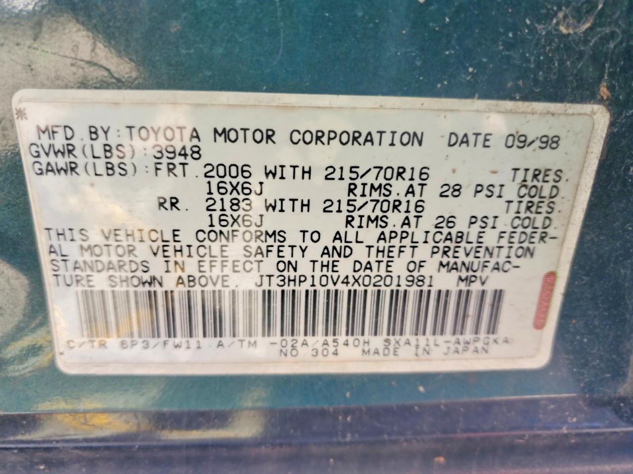 1999 TOYOTA RAV4 BASE photo 25