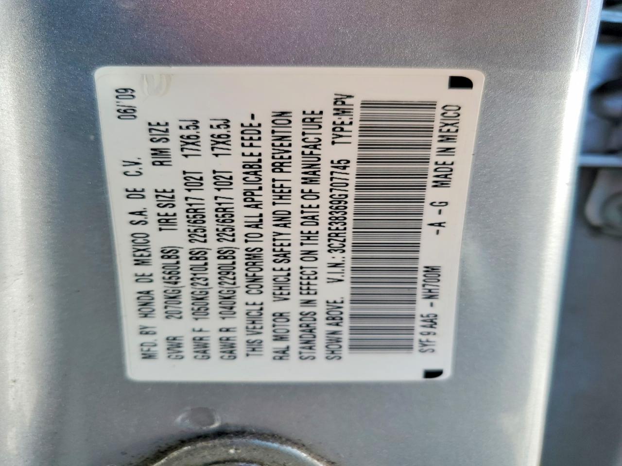 2009 HONDA CR-V photo 23