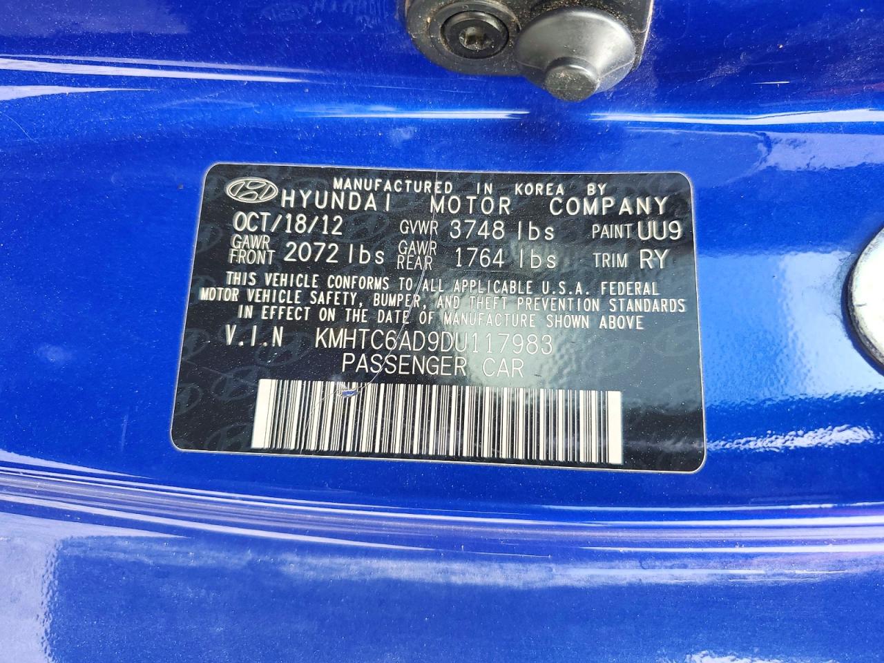 2013 HYUNDAI VELOSTER BASE photo 34
