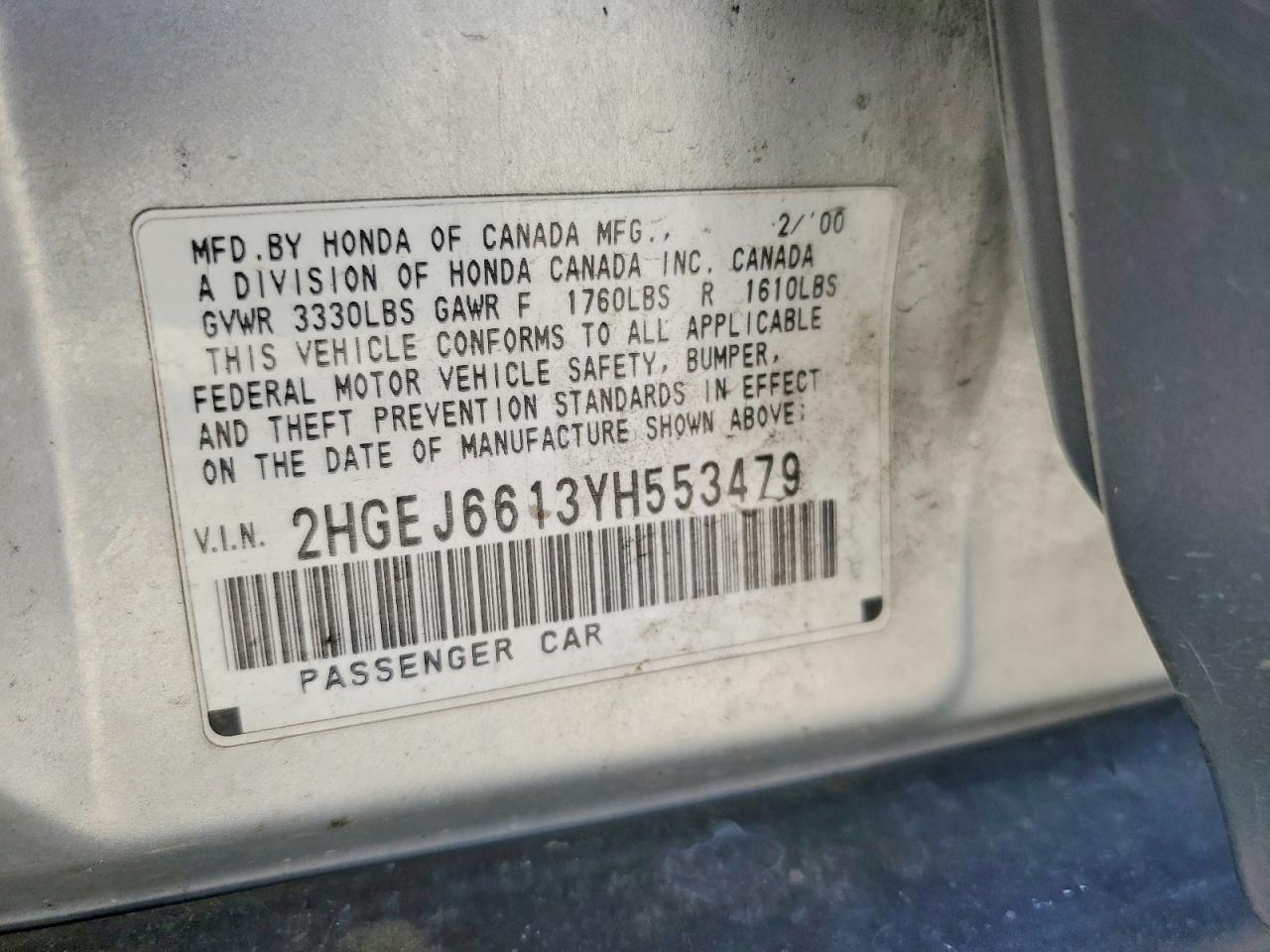 2000 HONDA CIVIC photo 34