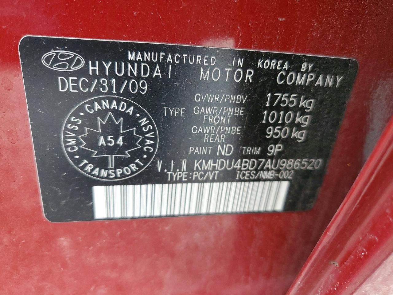 2010 HYUNDAI ELANTRA BLUE photo 23