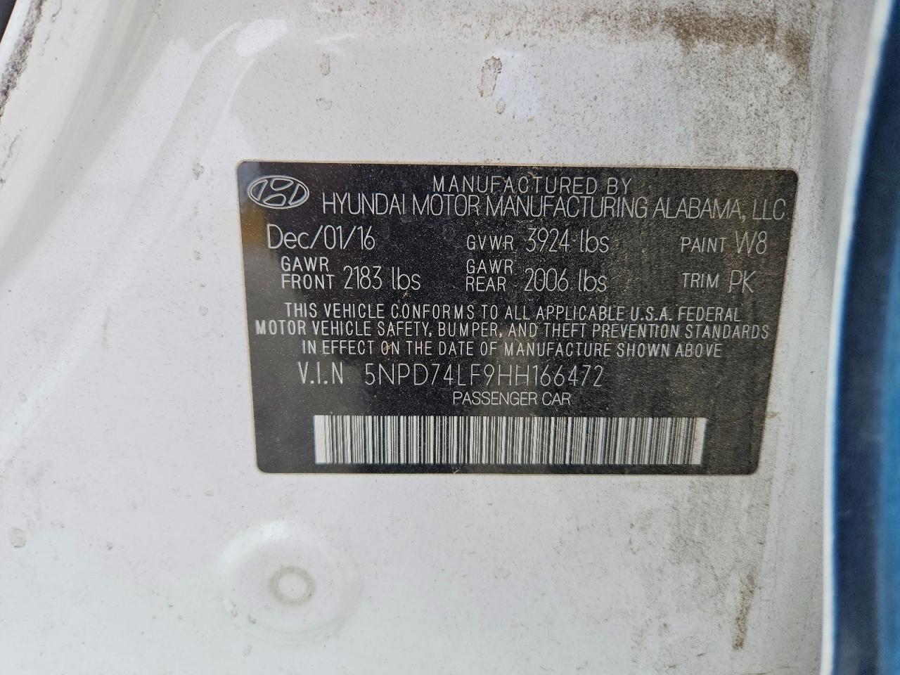 2017 HYUNDAI ELANTRA SE photo 12