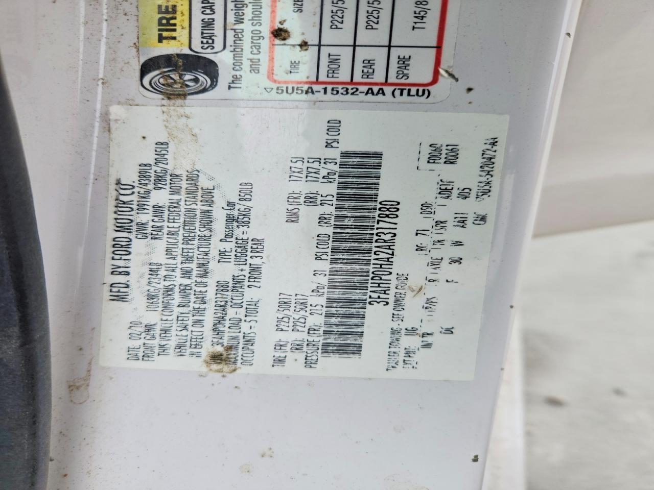 2010 FORD FUSION SE photo 25