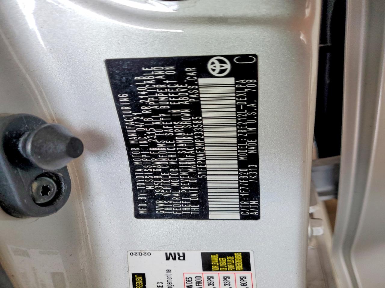 2021 TOYOTA COROLLA LE photo 25