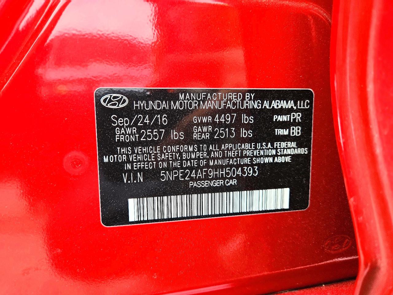2017 HYUNDAI SONATA SE photo 34