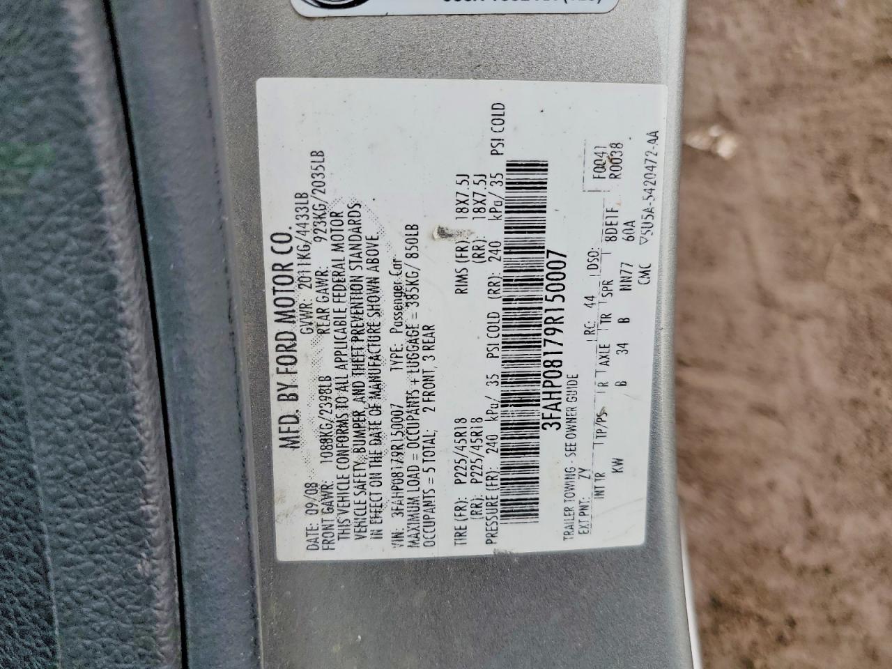 2009 FORD FUSION SEL photo 34