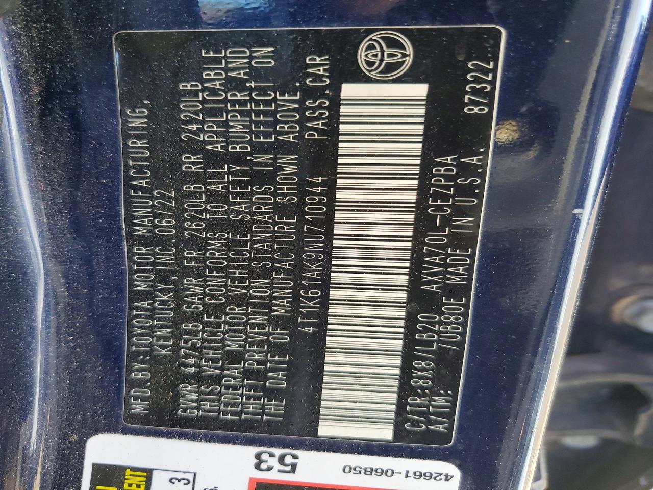 2022 TOYOTA CAMRY XSE photo 23