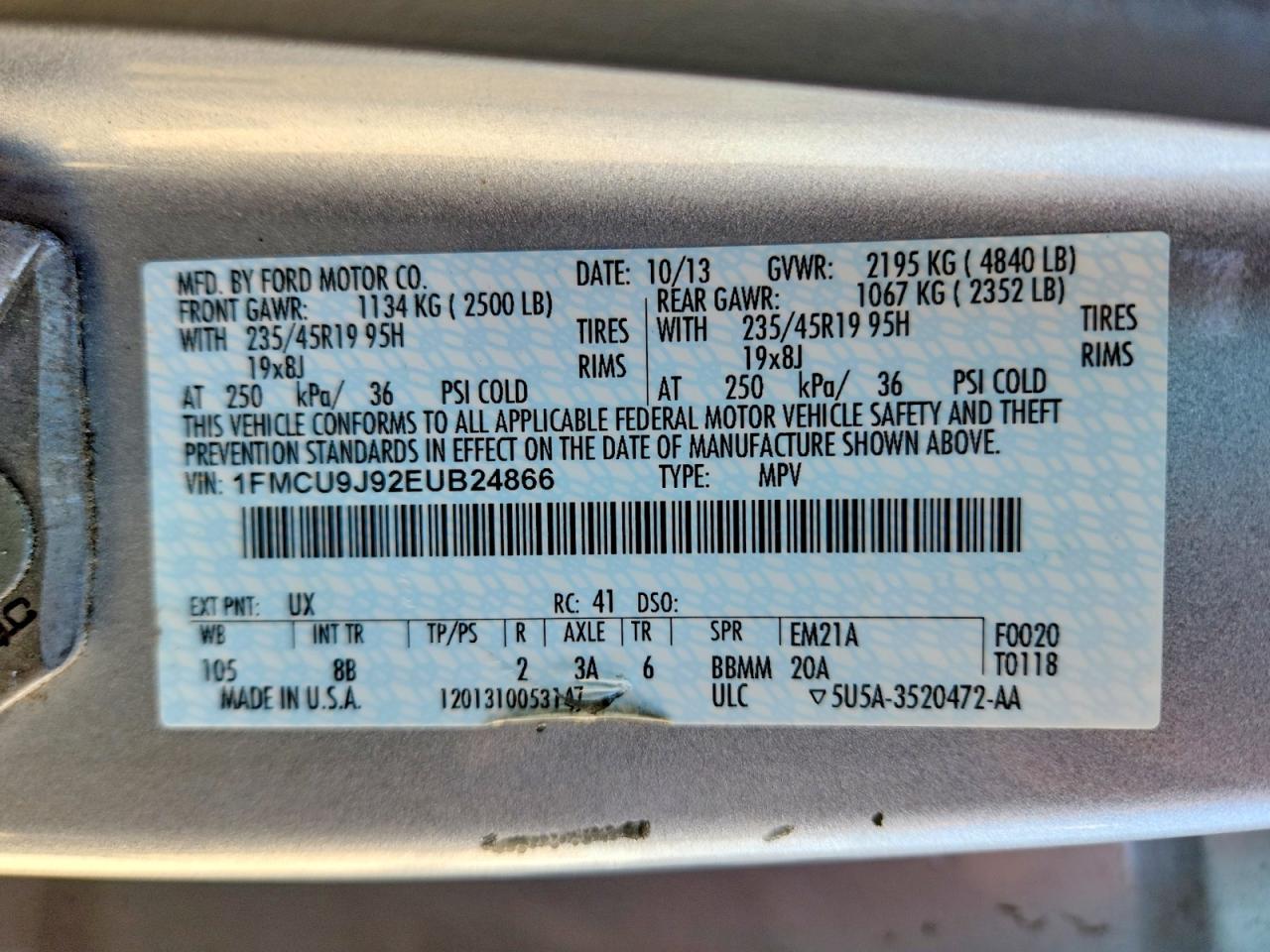 2014 FORD ESCAPE TITANIUM photo 34
