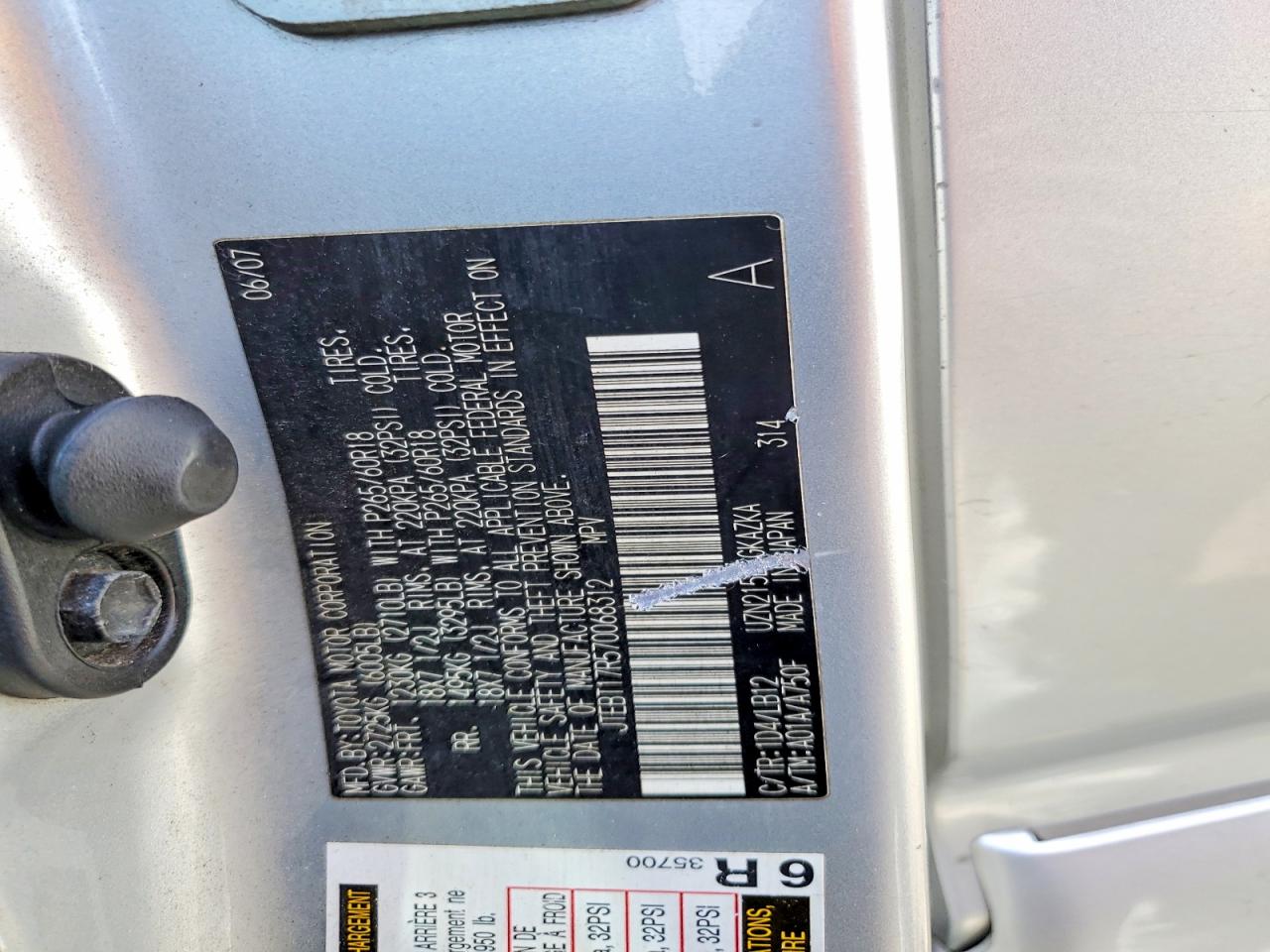 2007 TOYOTA 4RUNNER LIMITED photo 23
