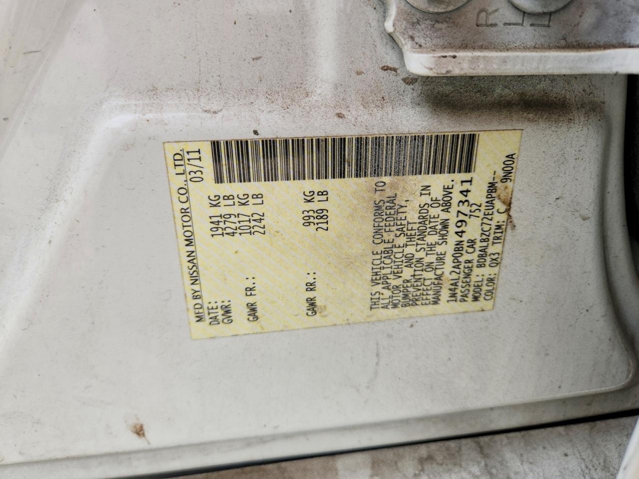 2011 NISSAN ALTIMA 2.5 photo 37