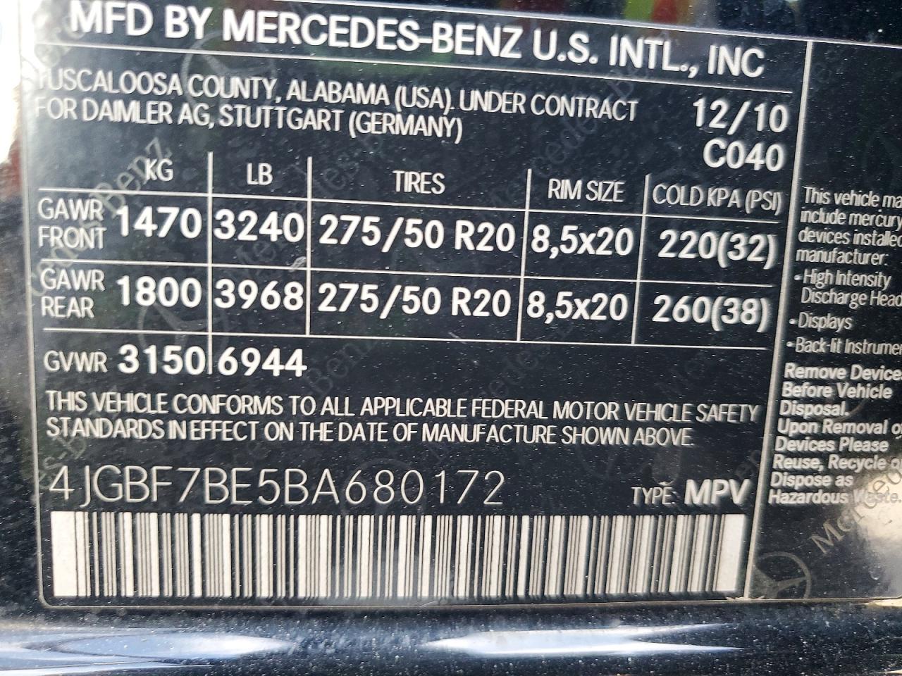 2011 MERCEDES-BENZ GL photo 13