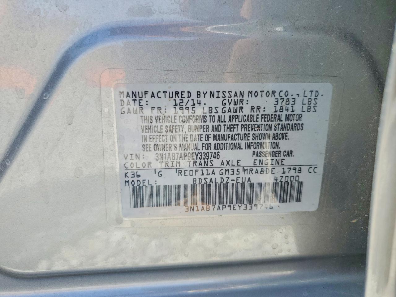 2014 NISSAN SENTRA SV photo 25