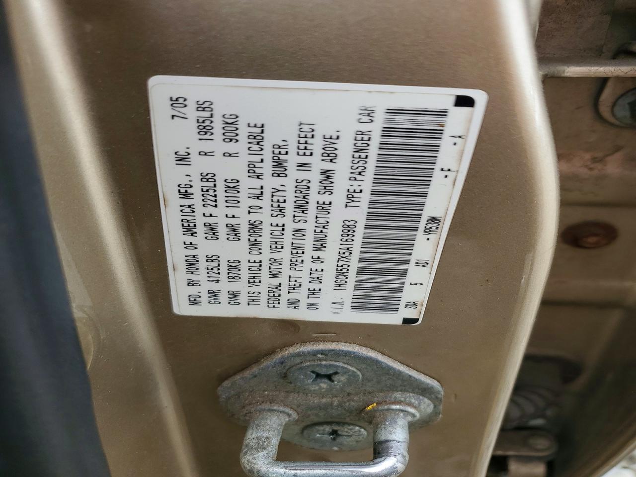 2005 HONDA ACCORD EX photo 23