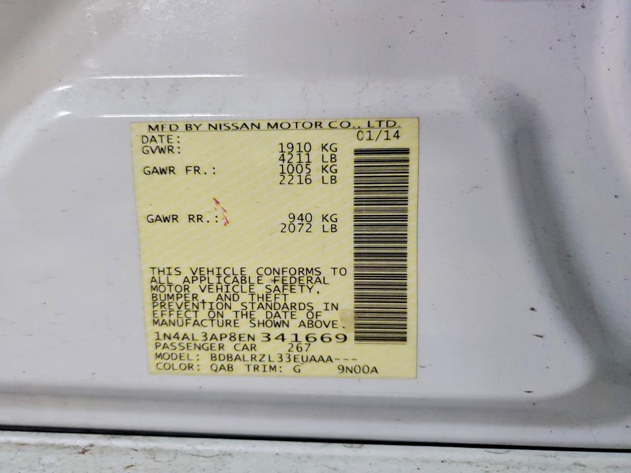 2014 NISSAN ALTIMA 2.5 S photo 25