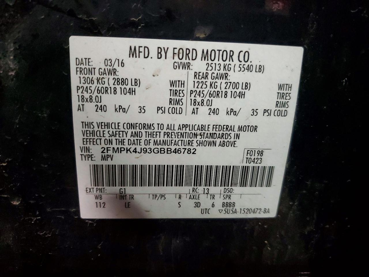 2016 FORD EDGE SEL photo 23
