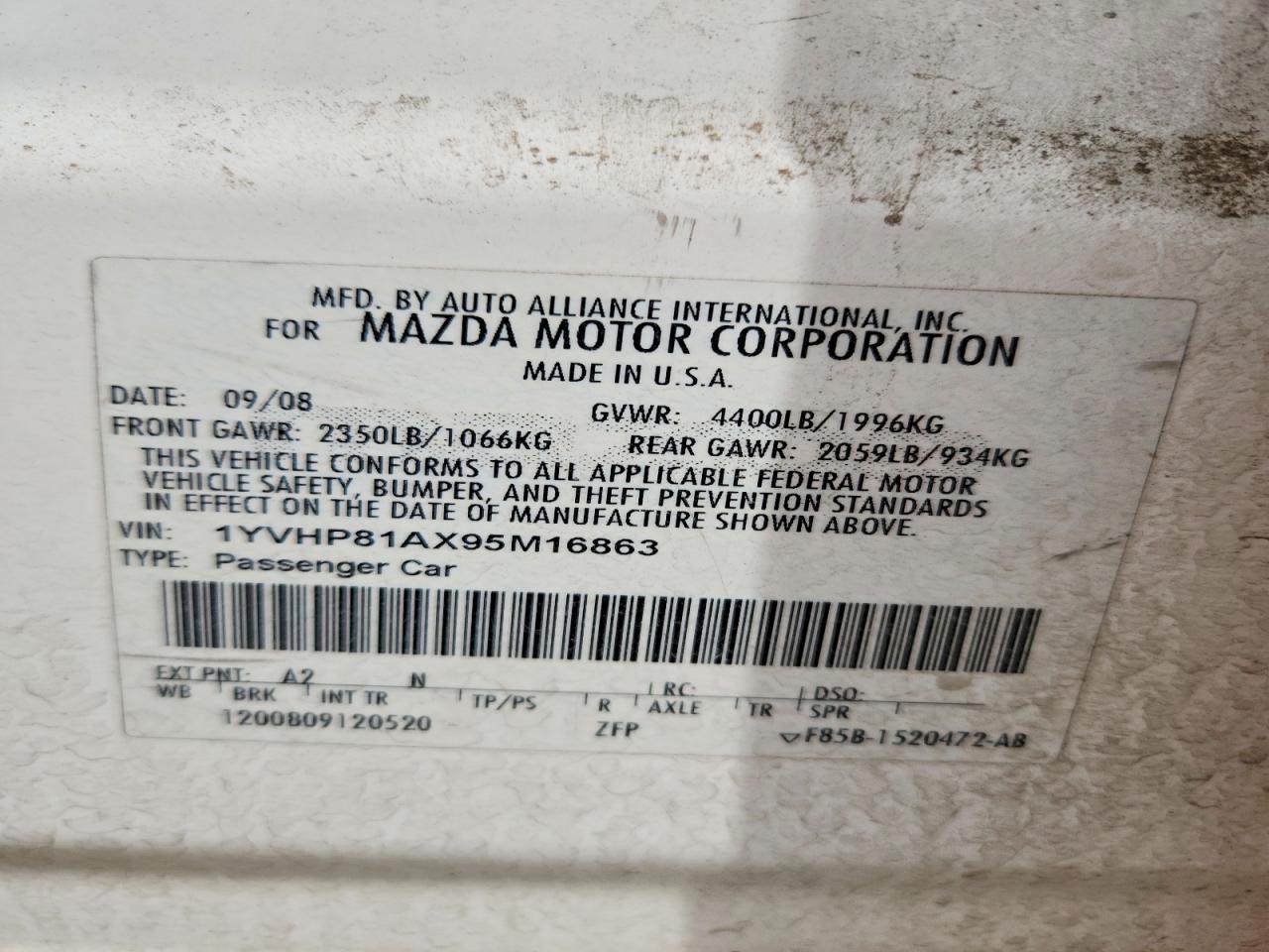 2009 MAZDA 6 I photo 34