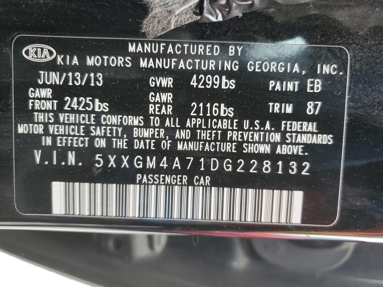 2013 KIA OPTIMA LX photo 23